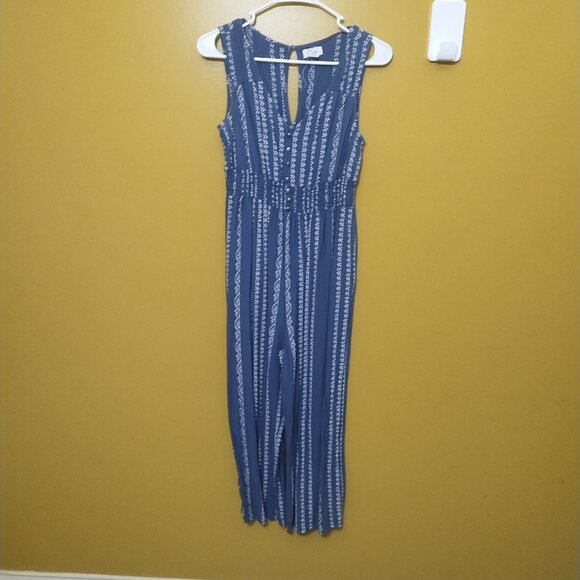 VTG Y2K Japna Sleeveless Straight Leg Tribal Striped Jumpsuit M Boho Western - Picture 1 of 8